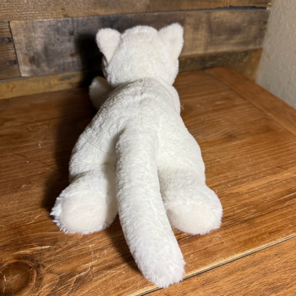 Aurora Adorable Flopsie Precious White Kitty Blue Eyes Stuffed Animal Plush - Picture 4 of 6